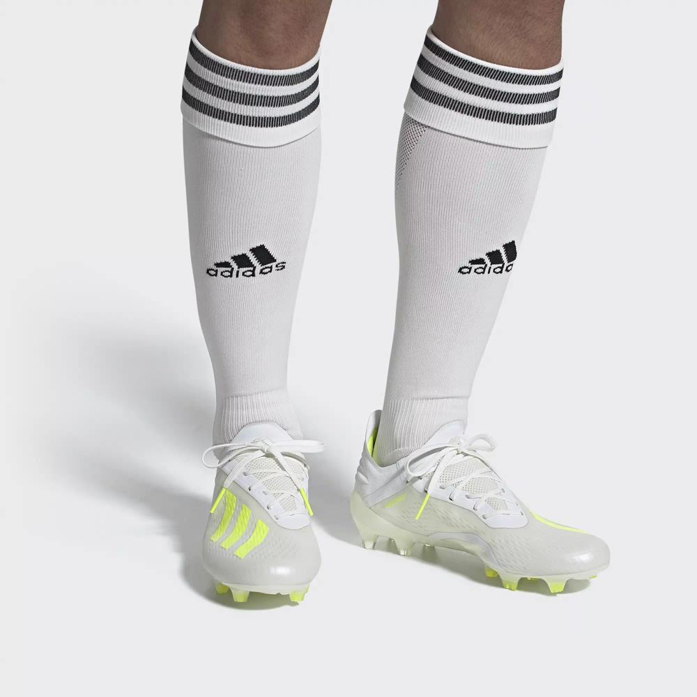 Adidas X 18.1 Firm Ground Tacos de Futbol Blancos Para Hombre (MX-28408)